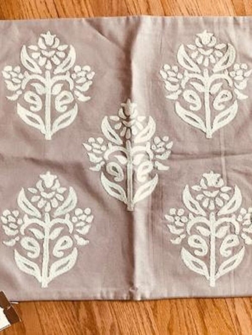 Pottery Barn Kyla Pillow Cover Lavender 18 sq Embroidered Floral Medallion New